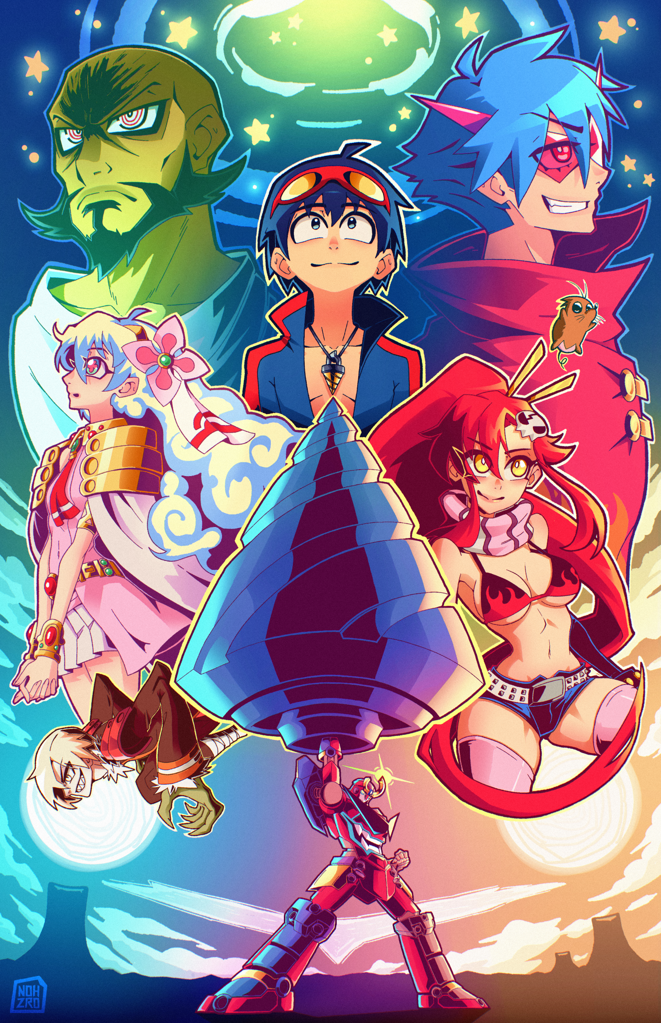 Bust Through the Heavens with Your Drill! (Gurren Lagann) | Art Print